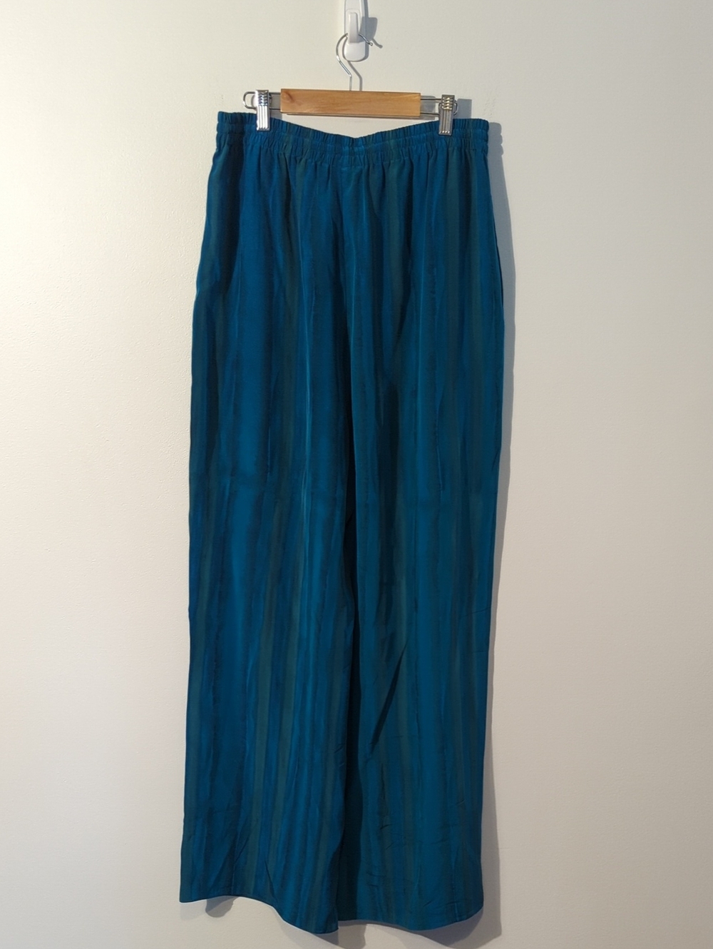VINTAGE SILK drawstring wide-leg pants - size 10 - Picture 7 of 9